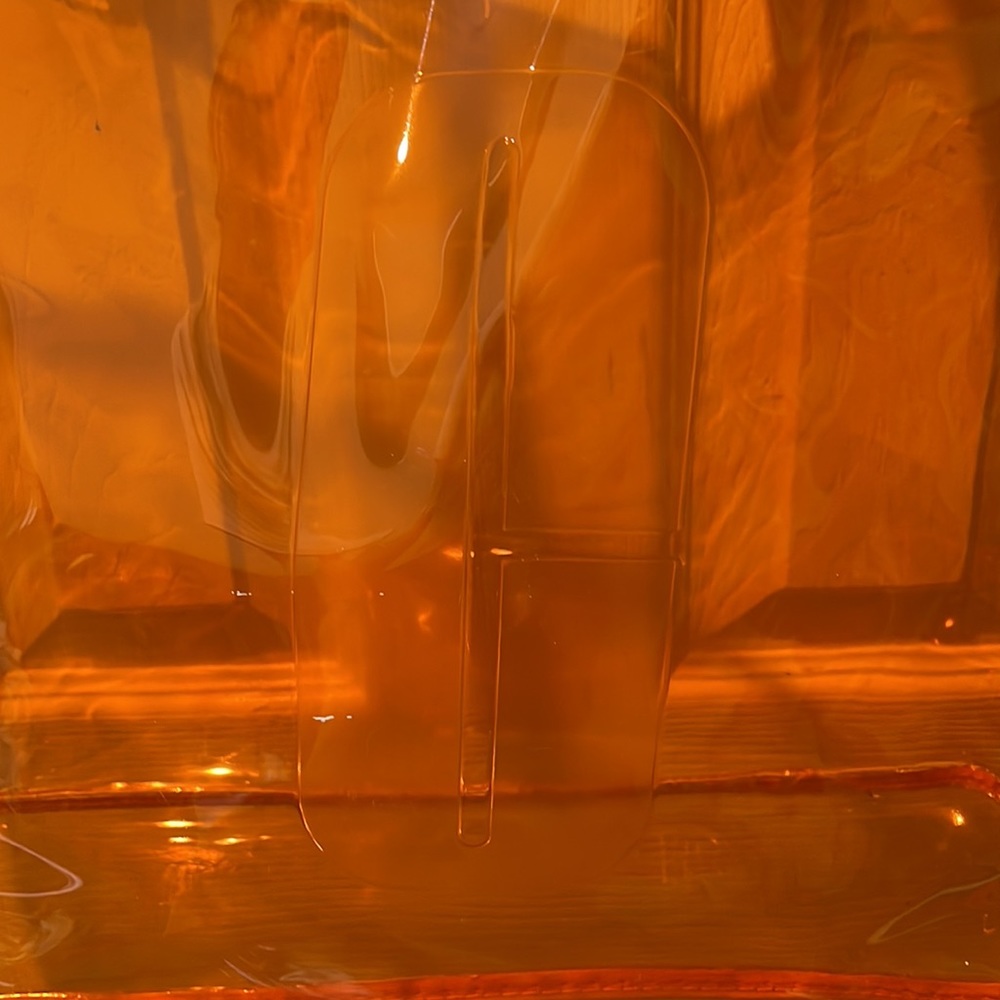 Clinique neon orange clear beach/tote bag - Picture 3 of 4